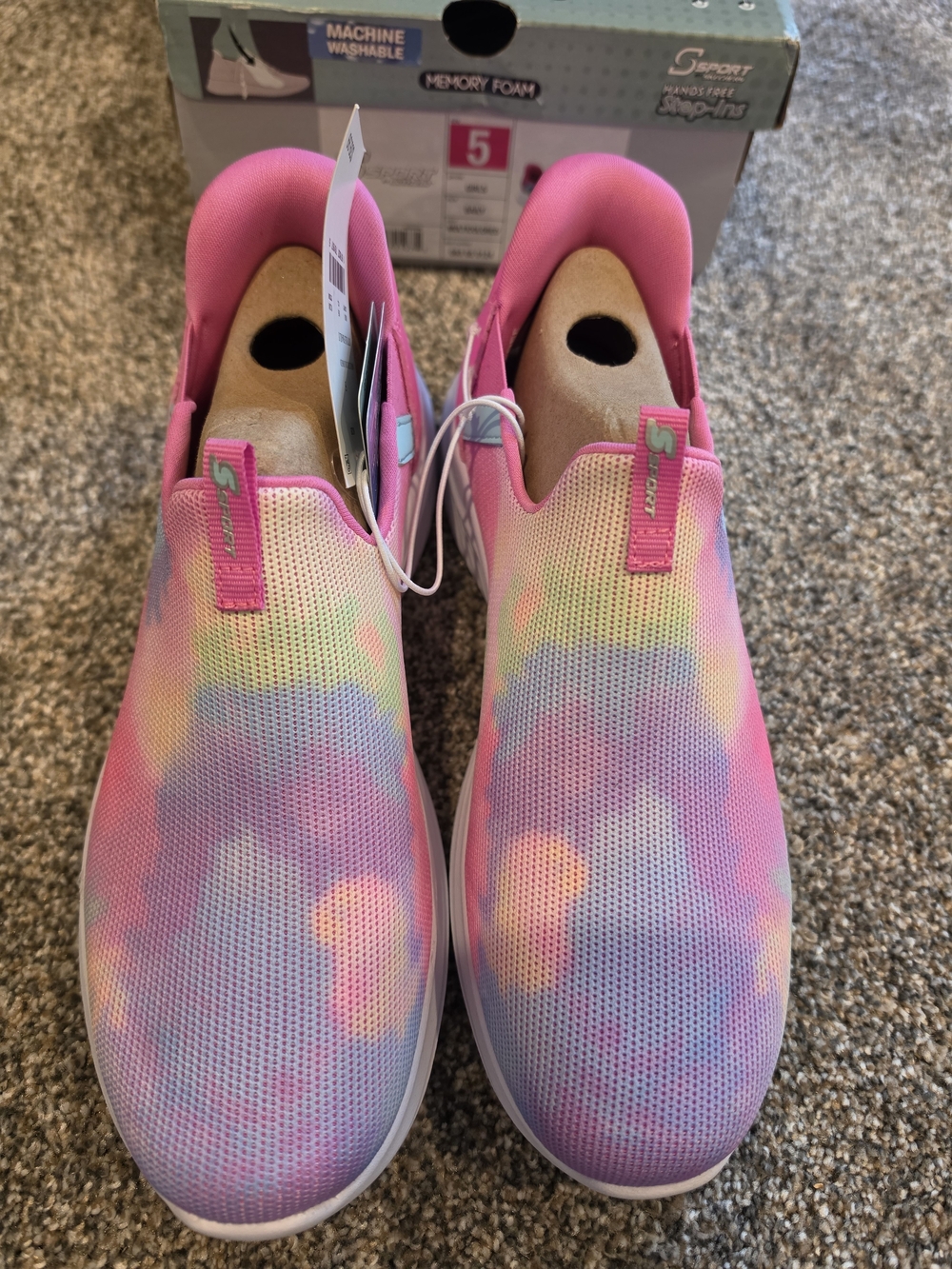 Skechers Kids Slip-On Sneakers - Pink Multi Tie-Dye - Picture 6 of 8